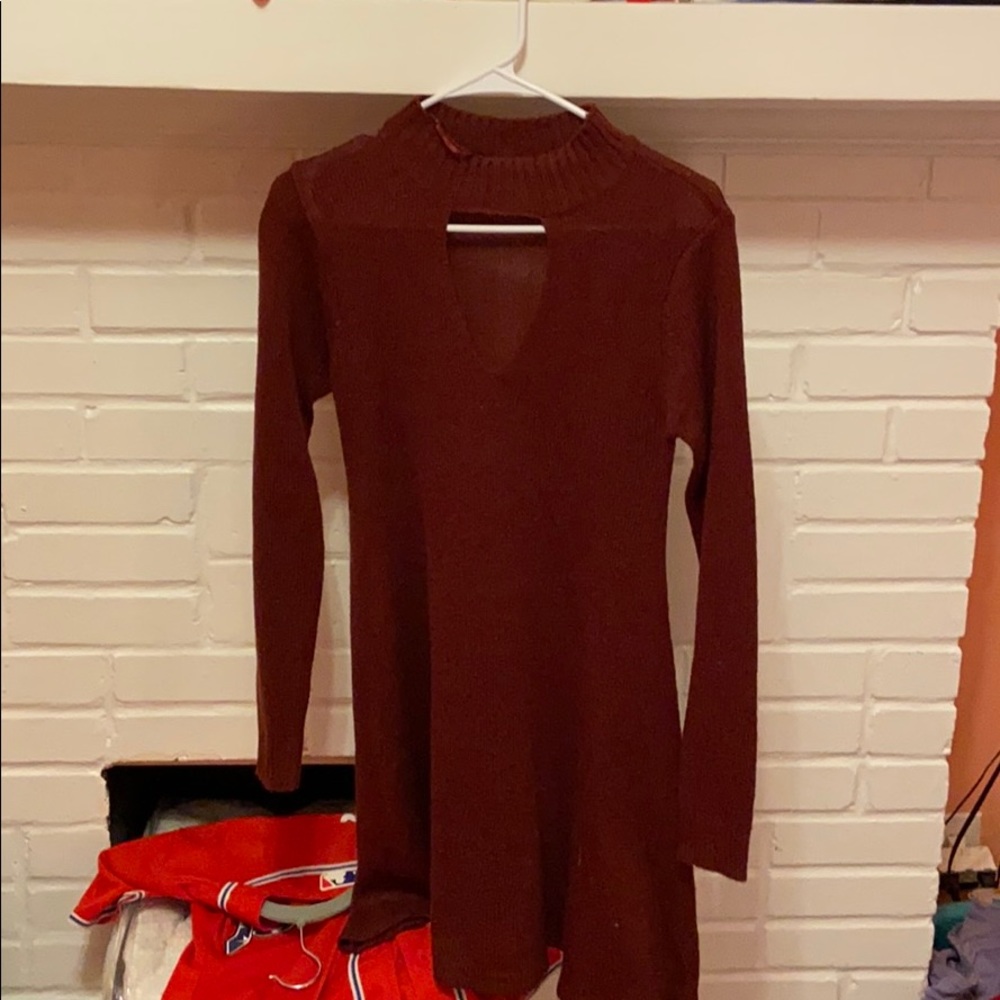 Cutout sweater dress